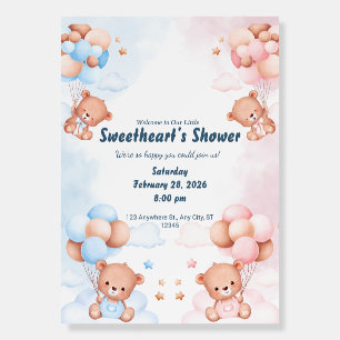 Little Sweetheart Bow Baby Shower Welcome Sign – P