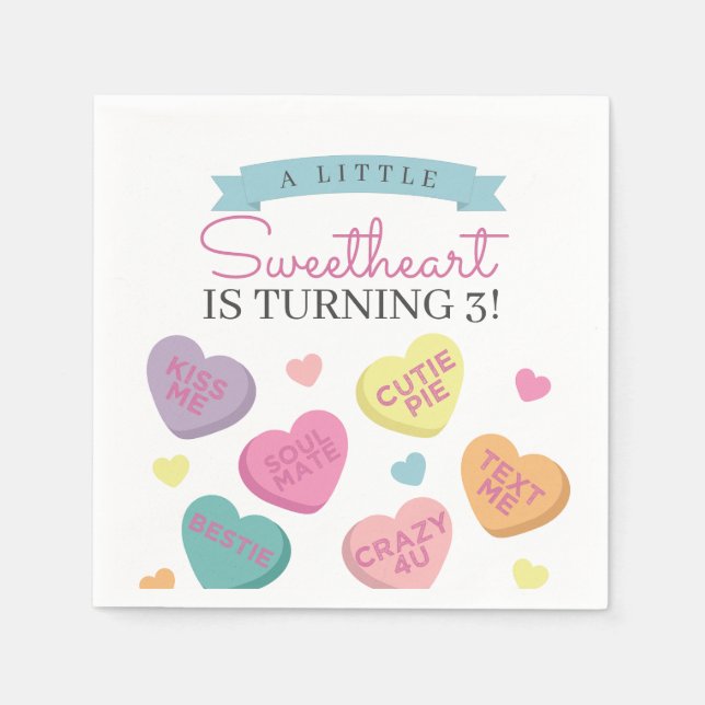Little Sweetheart Candy Birthday Napkins (Front)