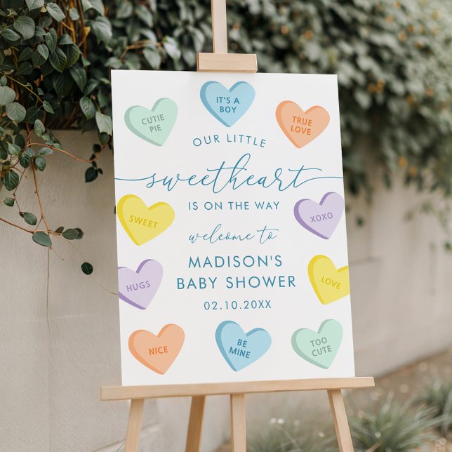 Little Sweetheart Candy Hearts Baby Shower Welcome Foam Board (Creator Uploaded)