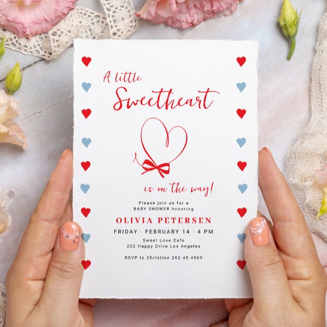 Little sweetheart cute Valentines boy baby shower Invitation (Creator Uploaded)