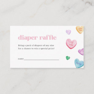 Little Sweetheart Diaper Raffle Card Baby Shower