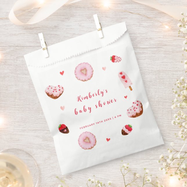 Little Sweetheart Donuts Valentines Baby Shower Favor Bag (Clipped)