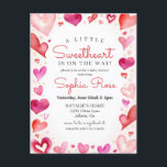 Little Sweetheart February baby shower for Girl Postcard<br><div class="desc">A little sweetheart is on the way! Embrace the sweetness of February celebration with this delightful sweetheart printable collection! This bundle is the perfect choice to celebrate your little valentine or add a sophisticated touch to your upcoming February baby shower. ★ If you need coordinating décor, please check my matching...</div>