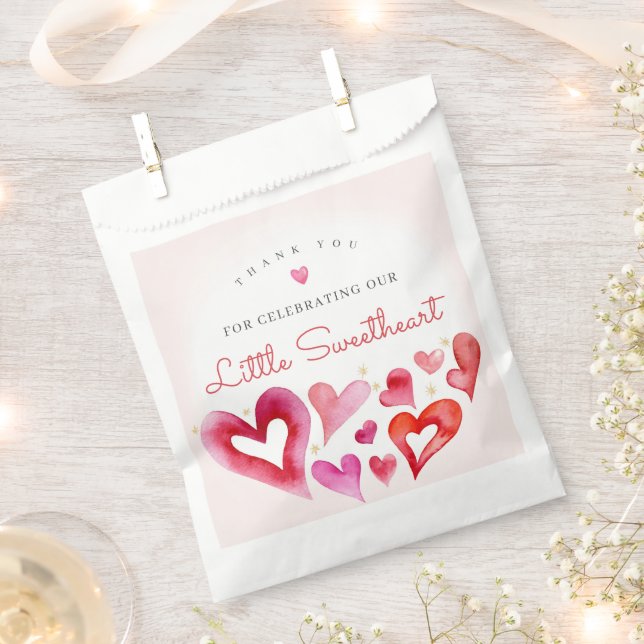Little Sweetheart February Birthday Party Favor Bag (Clipped)