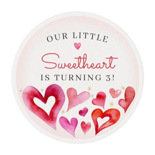 Little Sweetheart February Party Edible Frosting Rounds