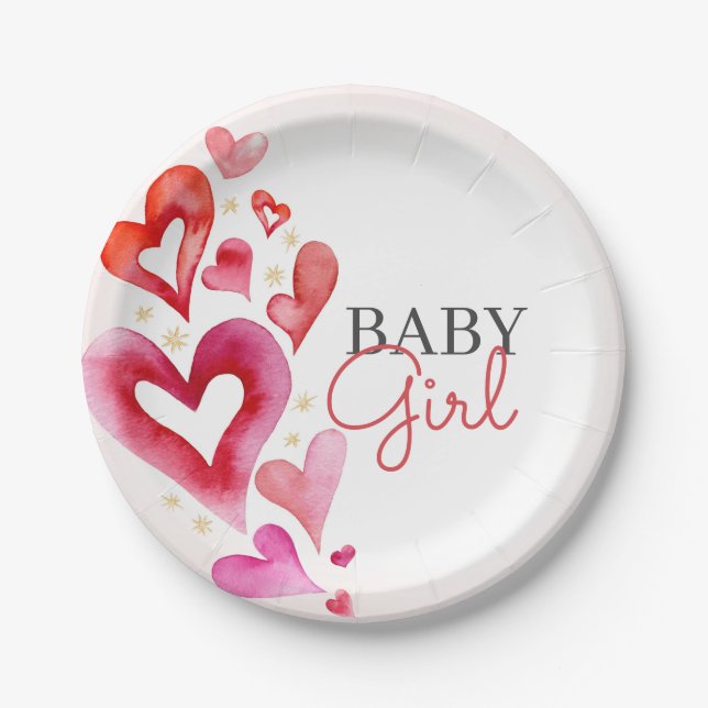 Little Sweetheart February Party Paper Plates (Front)