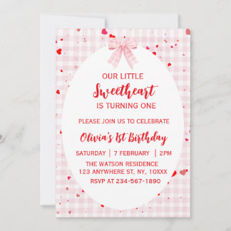 Little Sweetheart First Birthday Invitation. Invitation