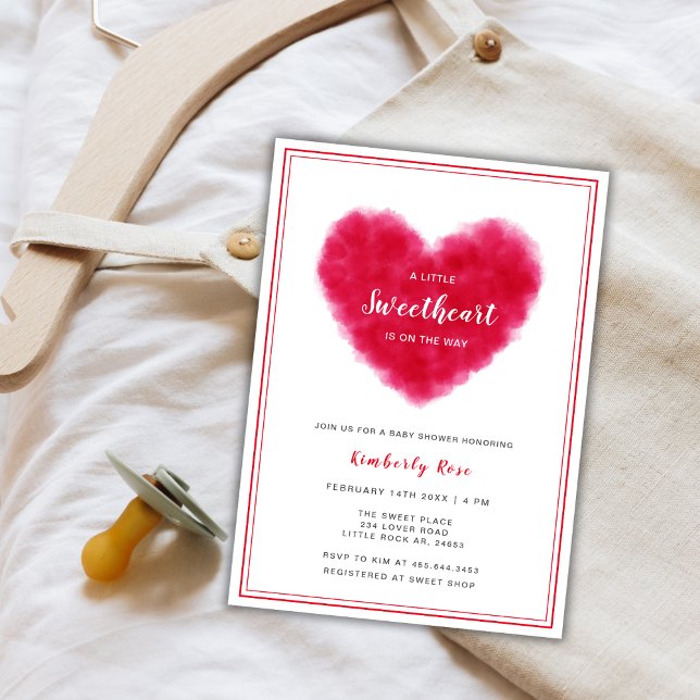 Little Sweetheart Frame Valentines Baby Shower Invitation (Little Sweetheart Frame Valentines Baby Shower Invitation)