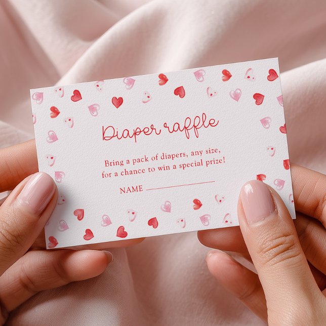 Little Sweetheart Girl Baby Shower Diaper Raffle Enclosure Card (Creator Uploaded)