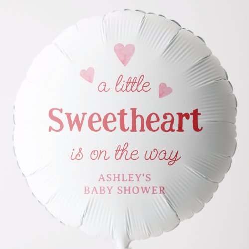 Little Sweetheart Girl Baby Shower Heart Balloon