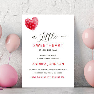 Little Sweetheart Girl Baby Shower Invitation