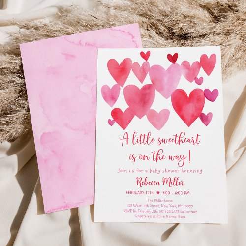 Little Sweetheart Hearts Baby Shower Invitation