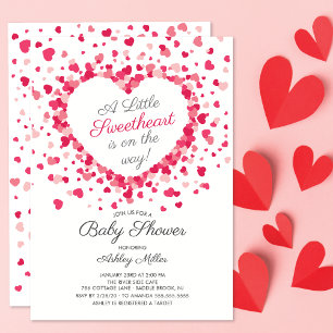 Little Sweetheart Hearts Baby Shower Invitation