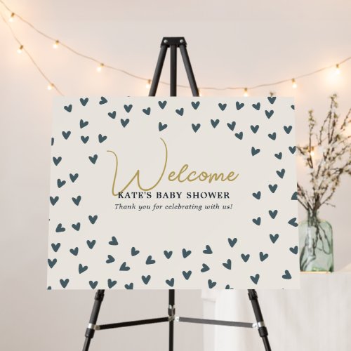 Little Sweetheart Hearts Girl Baby Shower Welcome Foam Board