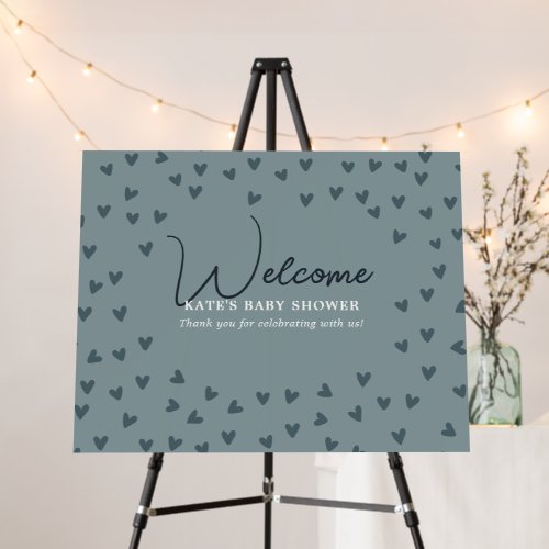 Little Sweetheart Hearts Girl Baby Shower Welcome Foam Board