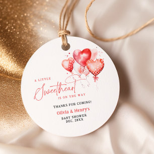 Little Sweetheart Is On The Way Baby Shower Favor Tags