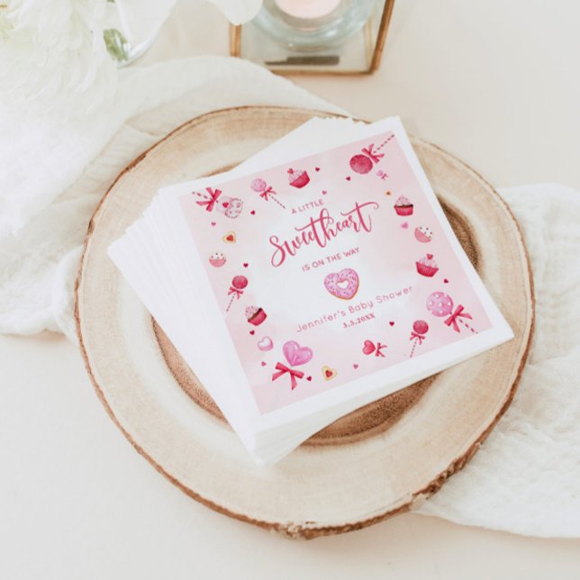 Little Sweetheart is on the way baby shower Napkins (Creator Uploaded)