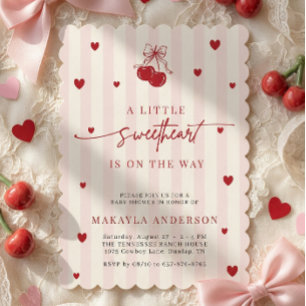 little sweetheart is on the way Girl Baby Shower Invitation