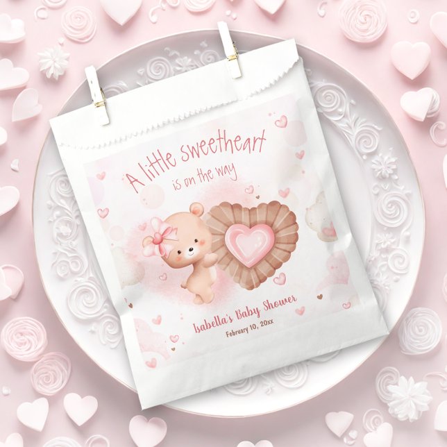 Little Sweetheart Pink Baby Shower Favor Bag (Little Sweetheart Pink Baby Shower Favor Bag)