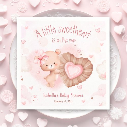 Little Sweetheart Pink Baby Shower Napkins 