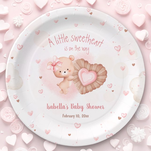 Little Sweetheart Pink Baby Shower Paper Plates (Little Sweetheart Pink Baby Shower Paper Plates)
