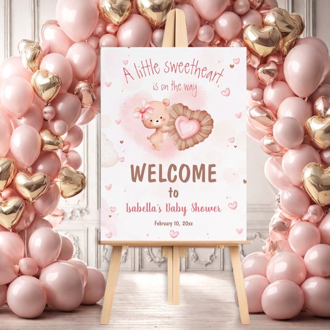 Little Sweetheart Pink Baby Shower Welcome Foam Board (Little Sweetheart Pink Baby Shower Welcome Foam Board)