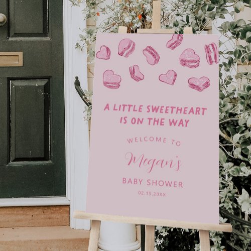 Little Sweetheart Pink Hearts Welcome Sign