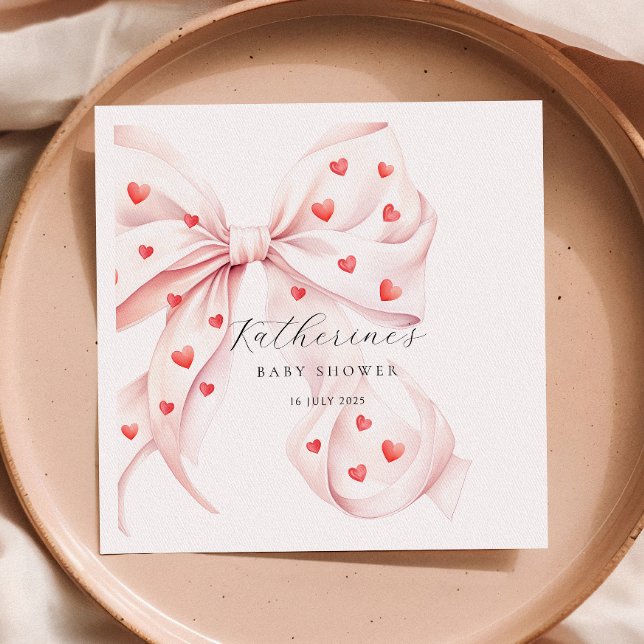 Little Sweetheart Pink Red Baby Shower Napkins (Creator Uploaded)