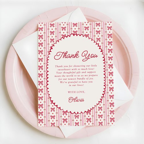 Little Sweetheart Pink Red Bow Baby Shower