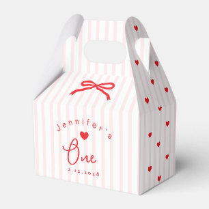 Little Sweetheart Pink Red Valentines 1st Birthday Favor Boxes