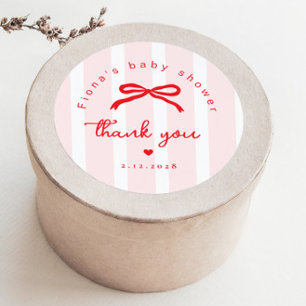 Little Sweetheart Pink Red Valentines Baby Shower Classic Round Sticker