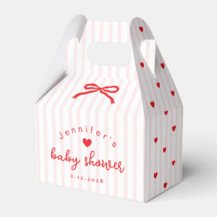 Little Sweetheart Pink Red Valentines Baby Shower Favor Boxes