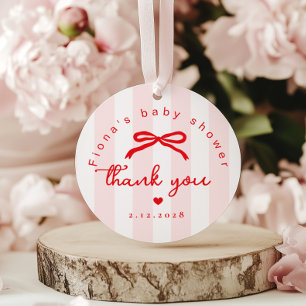 Little Sweetheart Pink Red Valentines Baby Shower Favor Tags