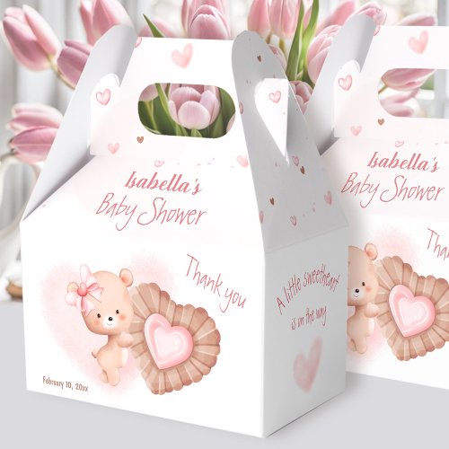 Little Sweetheart Pink Valentines Girl Baby Shower Favor Boxes