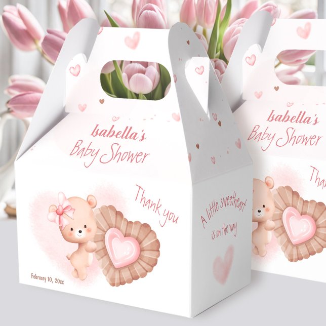 Little Sweetheart Pink Valentines Girl Baby Shower Favor Boxes (Little Sweetheart Pink Valentines Girl Baby Shower Favor Box)