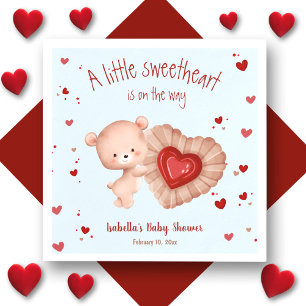 Little Sweetheart Red Blue Baby Shower Napkins