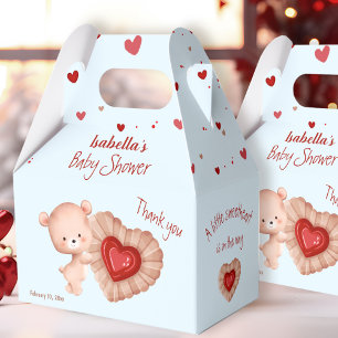 Little Sweetheart Red Blue Valentines Baby Shower Favor Boxes