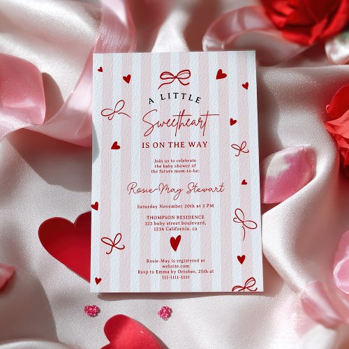 Little Sweetheart Red Heart Valentine Baby Shower