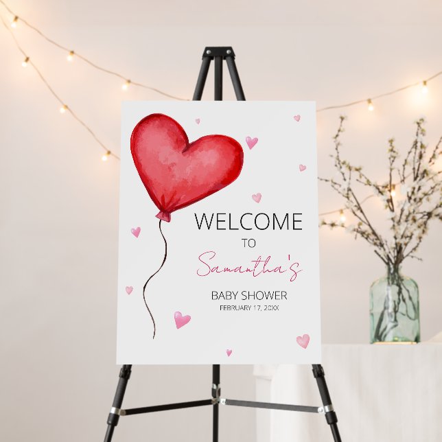 Little Sweetheart Red Valentine Welcome Sign (In Situ (Stand))