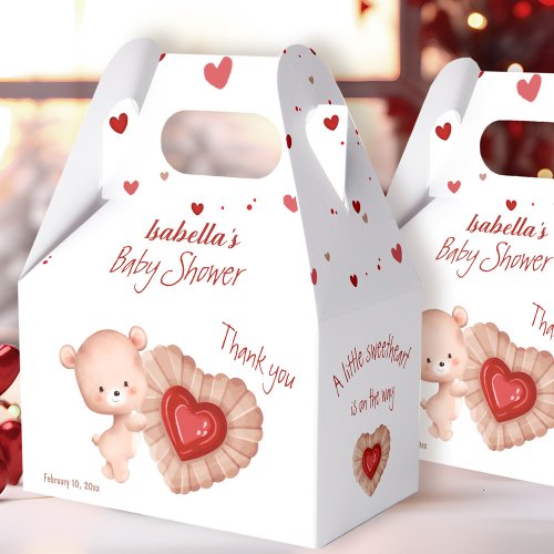 Little Sweetheart Red Valentines Baby Shower Favor Boxes