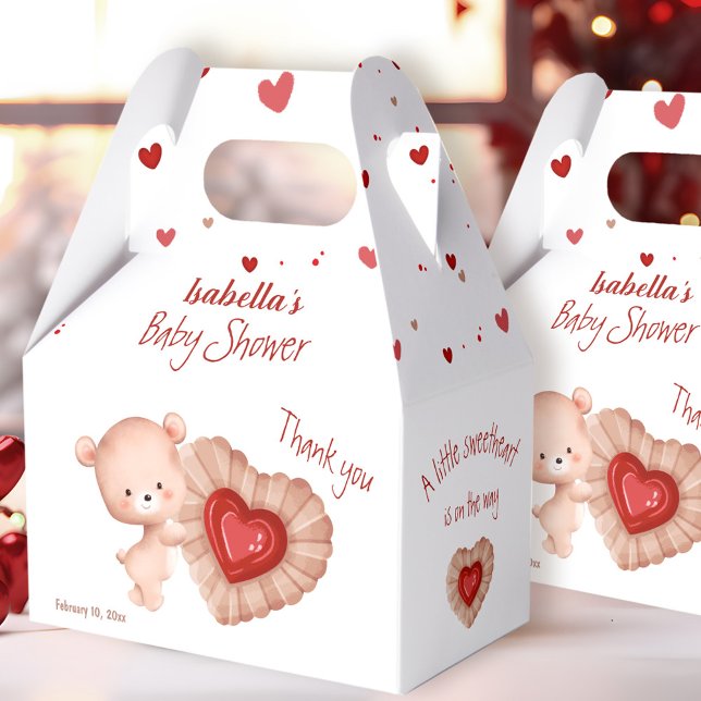 Little Sweetheart Red Valentines Baby Shower Favor Boxes (Little Sweetheart Red Valentines Baby Shower Favor Box)