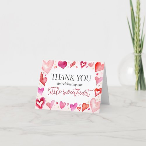 Little Sweetheart Thank You Card Birthday or Baby