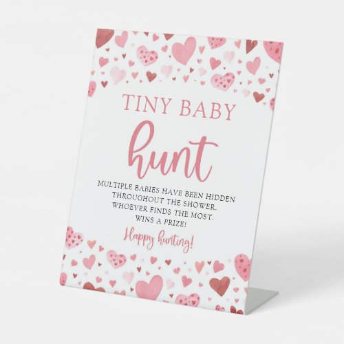 Little Sweetheart Tiny Baby Hunt Baby Shower Game Pedestal Sign