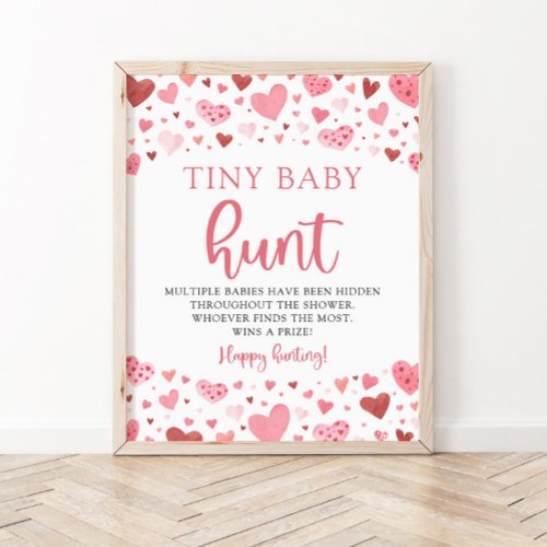 Little Sweetheart Tiny Baby Hunt Baby Shower Game Poster