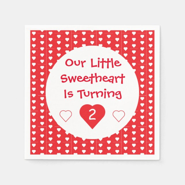 Little Sweetheart Toddler Birthday Napkins (Front)