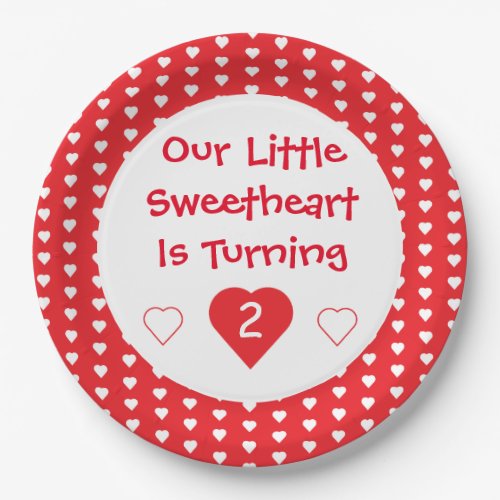 Little Sweetheart Toddler Birthday Paper Plates