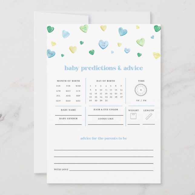 Little Sweetheart Valentine Baby Prediction Game (Front)