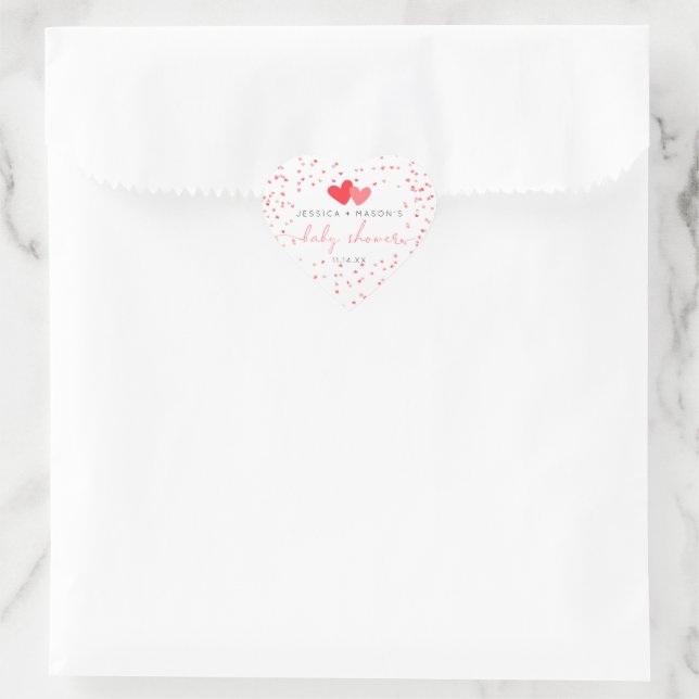 Little Sweetheart Valentine Baby Shower Favor Heart Sticker (Bag)