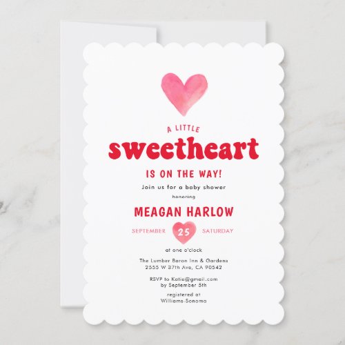 Little Sweetheart Valentine Baby Shower Invitation