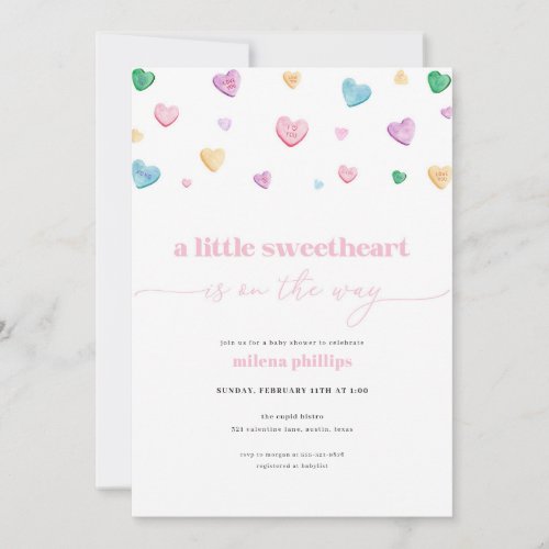 Little Sweetheart Valentine Baby Shower Invitation